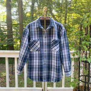Vintage 90s St. John’s Bay Grey Heavyweight Plaid Flannel Shirt